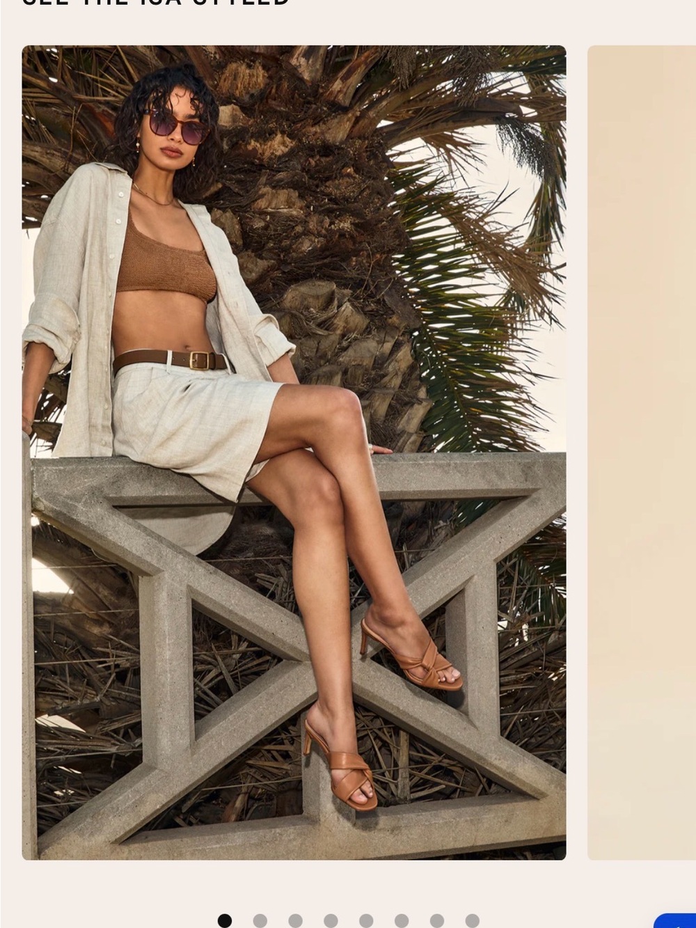 Isa Leather Knot Slide Heels Tan *NIB NEVER WORN - protective film still on shoe - Picture 9 of 16